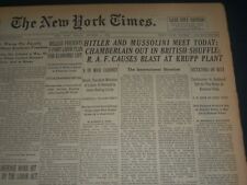 1940 OCTOBER 4 NEW YORK TIMES - HITLER AND MUSSOLINI MEET TODAY - NT 7339 picture