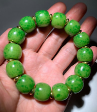 Old Green Coloured Glaze Handmade Beads 