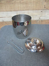 Vintage Mid Century COPCO Ice Bucket w/ Tongs Stainless Steel picture