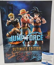 Goku Naruto Monkey D Luffy signed 11x14 Poster Jump Force Schemmel Flanagan BAS picture