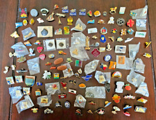 Large Souvenir Travel Lapel Hat Vest Pin Lot Cities States Countries Over 1 Lbs picture
