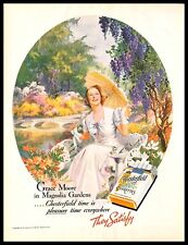 1938 Chesterfield Cigarettes Vintage PRINT AD Grace Moore Magnolia Gardens picture