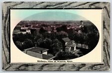 Waseca MN~Birdseye of Rooftops & Downtown~Elevator~Bluesky~Panel Border~c1910 PC picture