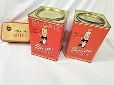 Vintage 2 Large Bensons Shop & Sharps Toffee Tins Canisters Vintage Kitchenalia picture