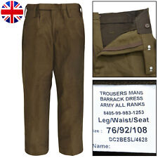 60% Wool Genuine British Army Uniform Trousers Pants Barrack All Ranks FAD Brown picture