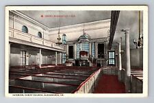 Alexandria VA-Virginia, Interior, Christ Church, Religion, Vintage Postcard picture
