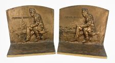 Vintage Abraham Lincoln Bronze Bookends Gutzon Borglum Model Akron Brass Mfg picture