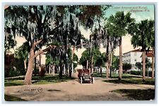 c1910's Cedar Avenue & Hotel Restaurant Classic Car Daytona Florida FL Postcard picture