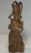 Detailed Dewi Ratih Wood Abstract Sculpture - Hand Two Carved Bali Art 13” Tall picture