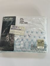 Vintage Flat Sheet NIP White Blue Eyelet Embroidered Percale Penneys No Iron NOS picture