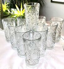 Set of 10() Vintage Libbey HOBSTAR Clear Highball Tumbler Glasses -Perfect MINT picture