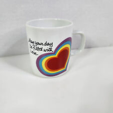 VTG Avon 1983 Coffee Cup Mug Rainbow Heart May your day be filled with Love VGC picture