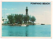 POMPANO BEACH FL Postcard LIGHTHOUSE Boat FORT LAUDERDALE FLORIDA, Pittsford NY picture
