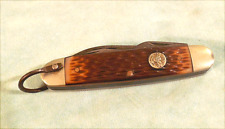 Vintage Ulster Boy Scouts of America Camping Knife 4 Blades Bale Brown Handle picture