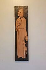 Vintage Saint Francis MCM Handcarved Wooden Large Wall Hanging 18.5