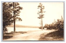 RPPC Dirt Road & Lake Scene 1925, Leland Michigan MI Postcard picture