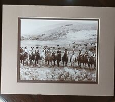 Vintage Early 1900's Photo Cowboys On Horses Yellow Creek Roundup Old West Decor picture