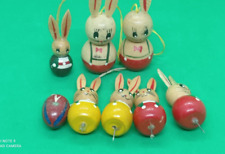 Vintage Wood Germany Easter Ornaments rabbits picture