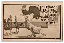 1910 Rooster Chicken Hen Cheating Husband Kearney Nebraska NE Antique Postcard picture