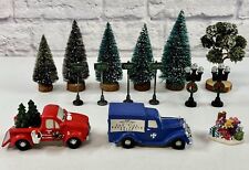 St. Nicholas Square Red Pickup Truck Snowflake Falls Sweet Shop Van Trees Signs picture