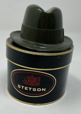 Vintage STETSON Fedora Homburg Salesman Sample plastic hat in box Army Green HTF picture