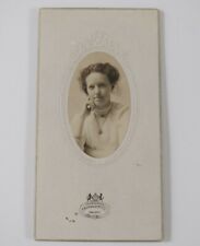 Antique Cabinet Card Photograph Pretty Woman in White Dress Halifax picture