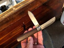 Antique 4-1/2” Unbranded Wood Handle w SHEEPS FOOT & PEN Blds Pocket Knife RARE picture