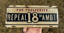 Vintage Prohibition Era 18th Amendment License Plate  picture