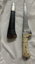 Rarest Invory Antique 1900 Wootz Damascus Dagger Hilt Old Collectible picture