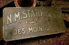 Original Antique N M Stark & Co Brass Bridge Plaque C1905 picture