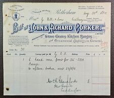 1912 John & Richard Corker, Stoves & Kitchen Ranges, Rotherham Invoice picture