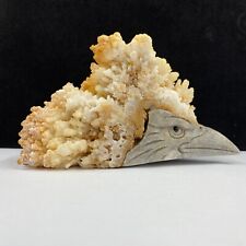 663g Natural quartz crystal cluster mineral specimen, hand-carved the bird gift picture
