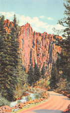 Raton Taos NM New Mexico Hwy 64 Cimarron Canyon Palisades Scenic Vtg Postcard C1 picture