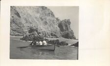 c1907 RPPC: People in Gray Bros. Rowboat, Catalina Island, Shore near Avalon CA picture