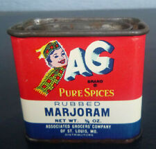 vintage AG Marjoram  5/8 Ounce Spice Tin St. Louis picture