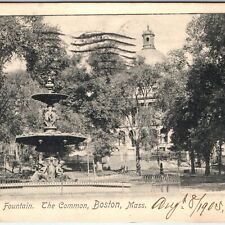 1905 UDB Boston MA Brewer Fountain Common Postcard Kate Riester Wheeling WV A117 picture