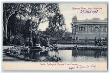 Buenos Aires Argentina Postcard 3 de Febrero Zoological Garden Park 1908 Antique picture
