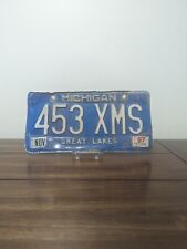 1980s Michigan License Plate Great Lakes Blue #453XMS picture