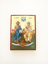 Holy Trinity large Goldprint Greek byzantine orthodox icon handmade picture