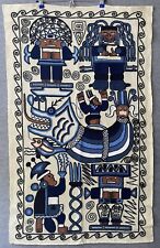 Vintage Mid Century Peruvian Incan Gods Tapestry Pachamama   Embroidered By Hand picture