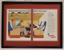 1955 American Airlines Framed ORIGINAL 18x24 Advertising Display picture