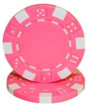 50 Pink Striped Dice Poker Chips - Buy 2, Get 1 Free - Mix & Match picture