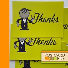 Unused Postcards, Set Of 5, Retro Thanks Yellow Bow Postcard Thank You Lot Comic picture