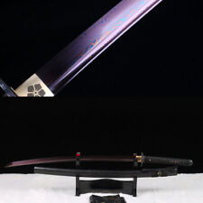Blue Damascus Folded Steel Japanese Katana Samurai Sharp Sword Battle Ready. picture