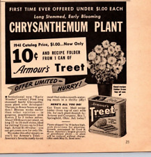 1941 Print Ad Armour's Treet Offer Limited Chrysanthemum Plant 10 cents 1 Can picture