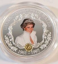 Legacy Proof Coin Diana Princess Wales 99.9 Silver Plate 24k Privy Mark Bradford picture
