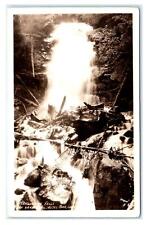 RPPC ESTES PARK, CO ~ Sanborn Photo of MARGUERITE FALLS  c1930s  Postcard picture