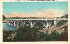 Vintage Postcard Jefferson Davis Highway Bridge Over Congaree River Columbia SC picture