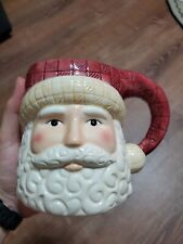 Tis The Season Santa Claus Head Coffee Cocoa Mug Christmas Holiday Ceramic picture