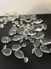 Vintage Lot of Chandelier Crystals, Glass & Plastic, 2 Small Plastic Shade picture